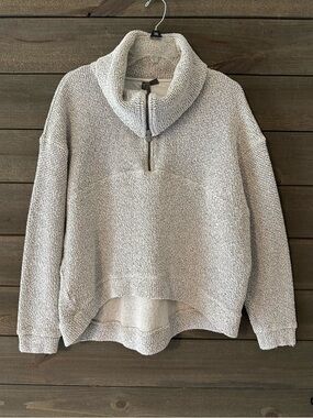SWEATY BETTY Cozy Half-Zip Pullover Sweater in Light Gray